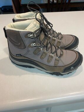 OBOZ JUNIPER MID B-DRY OUTDOORS WATERPROOF HIKING BOOT NEUTRAL BROWNS SZ 7.5